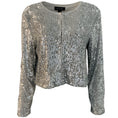 Load image into Gallery viewer, St. John Silver Sequin Cropped Jacket