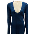 Load image into Gallery viewer, Proenza Schouler Blue Melange Rib V-Neck Top