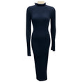 Load image into Gallery viewer, Acne Studios Navy Blue Kennice Long Sleeved Ribbed Knit Midi Dress