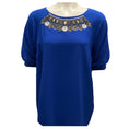 Load image into Gallery viewer, Etro Royal Blue Embellished Silk Top