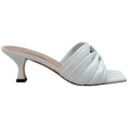 Load image into Gallery viewer, Casadei White Leather Ruched Slides with Crystals