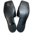 Load image into Gallery viewer, Casadei Black Leather Ruched Flat Slides with Crystals