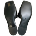Load image into Gallery viewer, Casadei Black Leather Ruched Flat Slides with Crystals