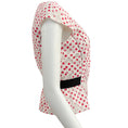 Load image into Gallery viewer, Oscar de la Renta White Cotton Peplum Top with Red Polka Dots
