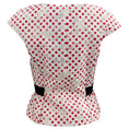 Load image into Gallery viewer, Oscar de la Renta White Cotton Peplum Top with Red Polka Dots