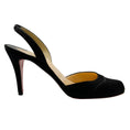 Load image into Gallery viewer, Christian Louboutin Black Satin Slingback Pumps