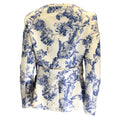 Load image into Gallery viewer, Oscar de la Renta Ivory / Blue Floral Printed Belted Cotton Jacket
