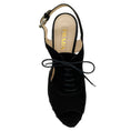 Load image into Gallery viewer, Prada Black Suede / Pony Hair Platform Slingback Wedges