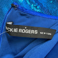 Load image into Gallery viewer, Jackie Rogers Blue Sequined Long Sleeved Cocktail Dress