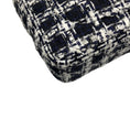 Load image into Gallery viewer, Chanel Black / White / Navy Blue Quilted Tweed Resin Heart Mini Flap Crossbody Bag