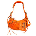 Load image into Gallery viewer, Balenciaga Pop Orange Croc Embossed Leather Le Cagole XS Shoulder Bag