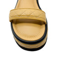 Load image into Gallery viewer, Chanel Tan / Black Quilted Matelasse Lambskin Leather Coco Mark Velcro Platform Sandals