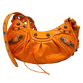 Load image into Gallery viewer, Balenciaga Pop Orange Croc Embossed Leather Le Cagole XS Shoulder Bag