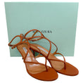 Load image into Gallery viewer, Aquazzura Tobacco Leather Baia 65 Sandals