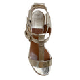 Load image into Gallery viewer, Laurence Dacade Gold Laminated Leather Daho Gladiator Sandals