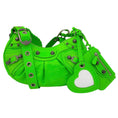 Load image into Gallery viewer, Balenciaga Acid Green Croc Embossed Leather Le Cagole XS Shoulder Bag
