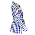 Load image into Gallery viewer, Maison Rabih Kayrouz Blue / White Belted Checkered Jacket
