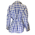 Load image into Gallery viewer, Maison Rabih Kayrouz Blue / White Belted Checkered Jacket
