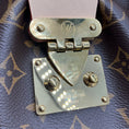 Load image into Gallery viewer, Louis Vuitton Brown Monogram Canvas Calfskin Trim Top Handle Clutch Handbag