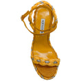 Load image into Gallery viewer, Aquazzura Lemonade Raffia Costiera Crystal Wedge Sandals