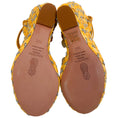 Load image into Gallery viewer, Aquazzura Lemonade Raffia Costiera Crystal Wedge Sandals
