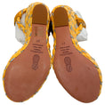 Load image into Gallery viewer, Aquazzura Lemonade Raffia Costiera Crystal Wedge Sandals