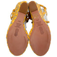 Load image into Gallery viewer, Aquazzura Lemonade Raffia Costiera Crystal Wedge Sandals