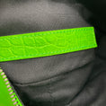 Load image into Gallery viewer, Balenciaga Acid Green Croc Embossed Leather Le Cagole XS Shoulder Bag