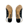 Load image into Gallery viewer, Jimmy Choo Black Patent Leather Open Toe Slingback Pumps