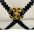 Load image into Gallery viewer, Chanel 2021 White Leather / Black Crochet Medium 19 Flap Bag