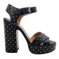 Load image into Gallery viewer, Laurence Dacade Black Leather Rosange Studded Platform Sandals