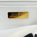 Load image into Gallery viewer, Chanel 2021 White Leather / Black Crochet Medium 19 Flap Bag