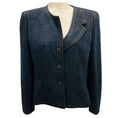 Load image into Gallery viewer, Chanel Navy Blue / Black 2002 Tweed Jacket with Crystal Embellished Buttons