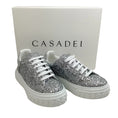 Load image into Gallery viewer, Casadei Silver Glitter Off Road Stargate Sneakers
