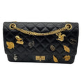 Load image into Gallery viewer, Chanel Black Quilted Aged Calfskin Leather Limited Edition Lucky Charms 2.55 Reissue Flap Bag
