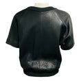Load image into Gallery viewer, Vera Wang Collection Black Lamb Leather Short Sleeved Top