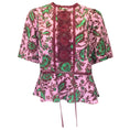 Load image into Gallery viewer, Muveil Pink / Green / Burgundy Stamp Print Blouse
