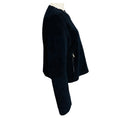 Load image into Gallery viewer, Celine Navy Blue Zip Front Lambskin Shearling Jacket