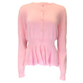 Load image into Gallery viewer, Muveil Pink Long Sleeved Eyelet Hem Knit Cardigan Sweater

