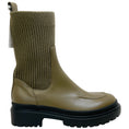 Load image into Gallery viewer, Peserico Olive Leather Boots with Ribbed Knit