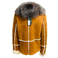 Load image into Gallery viewer, Eleventy Cognac Shearling Lined Suede Jacket with Fox Fur Collar