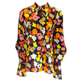 Load image into Gallery viewer, Maison Rabih Kayrouz Black / Orange Multi Floral Printed Long Sleeved Button-down Blouse
