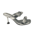 Load image into Gallery viewer, Alexandre Birman Silver Metallic Bow Detail Clarita Square 85 Leather Sandal