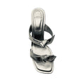 Load image into Gallery viewer, Alexandre Birman Silver Metallic Bow Detail Clarita Square 85 Leather Sandal