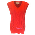 Load image into Gallery viewer, Marni Red 2022 Sleeveless V-Neck Cable Knit Wool Sweater