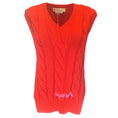 Load image into Gallery viewer, Marni Red 2022 Sleeveless V-Neck Cable Knit Wool Sweater
