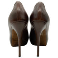 Load image into Gallery viewer, Gucci Brown Leather Whipstitch Peep Toe Pumps