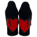 Load image into Gallery viewer, Charlotte Olympia Black Velvet Pumps with Red Heart