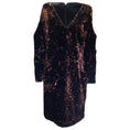 Load image into Gallery viewer, Talbot Runhof Black / Bronze Sequined Cold Shoulder Notre Dress