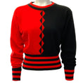 Load image into Gallery viewer, Chanel Vintage Red / Black Cashmere Sweater